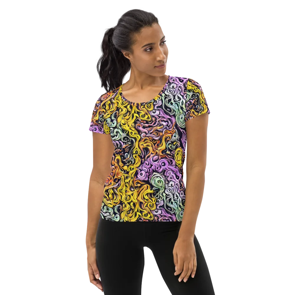 Whirling Spectrum on Women's Athletic T-Shirt — Front