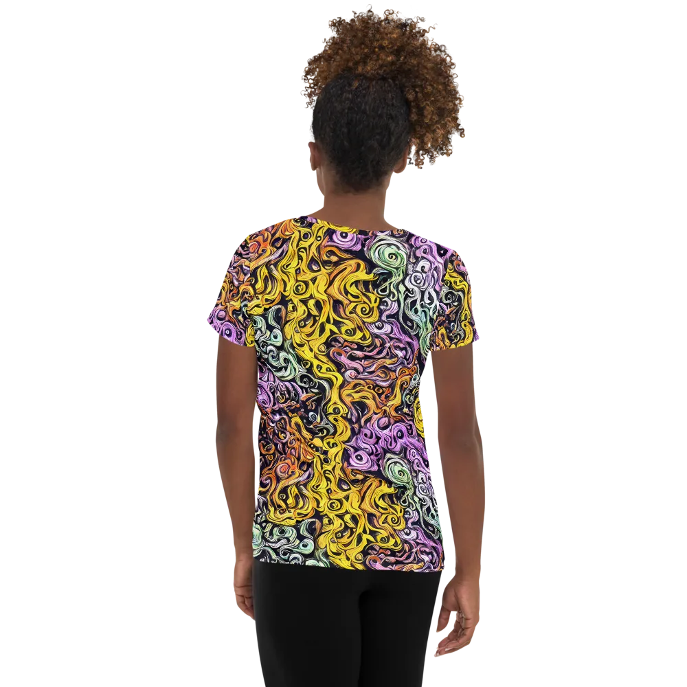 Whirling Spectrum on Women's Athletic T-Shirt — Back