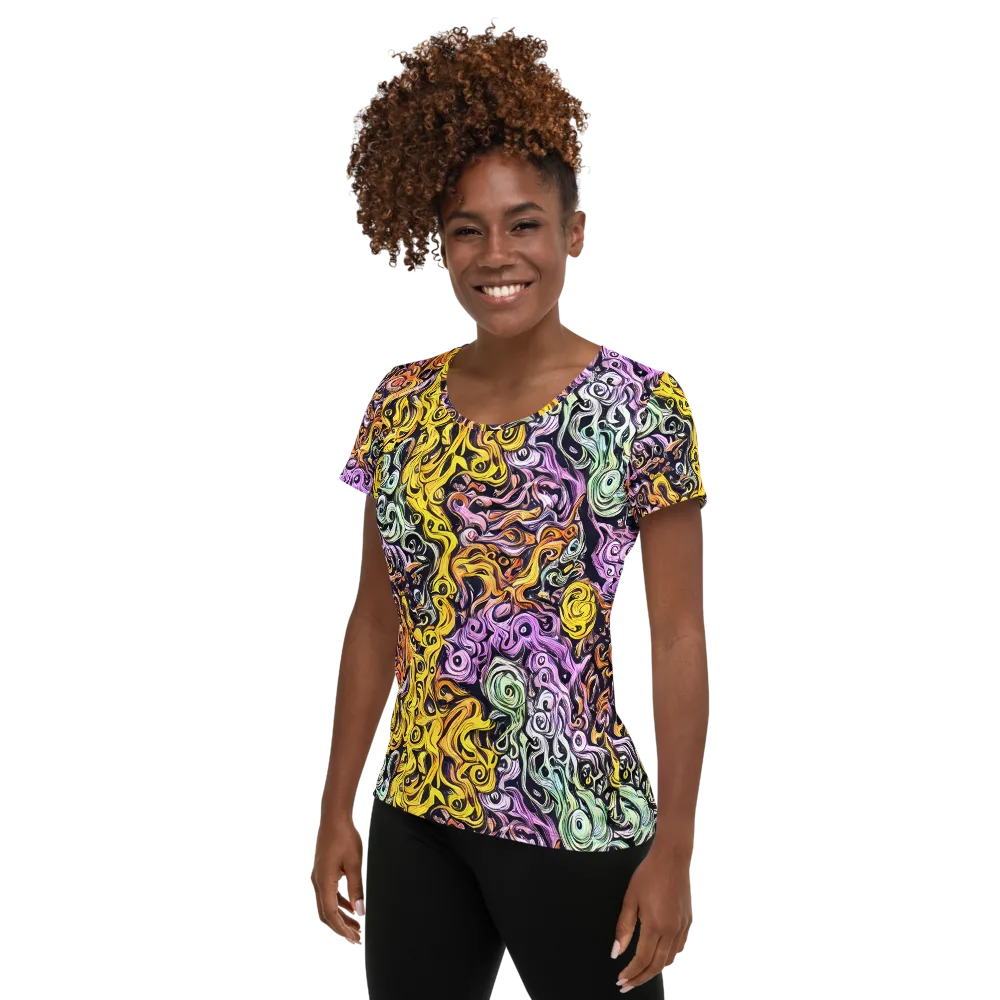 Whirling Spectrum on Women's Athletic T-Shirt — Left