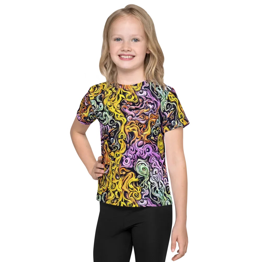 Whirling Spectrum on Kids Crew Neck T-Shirt — Front