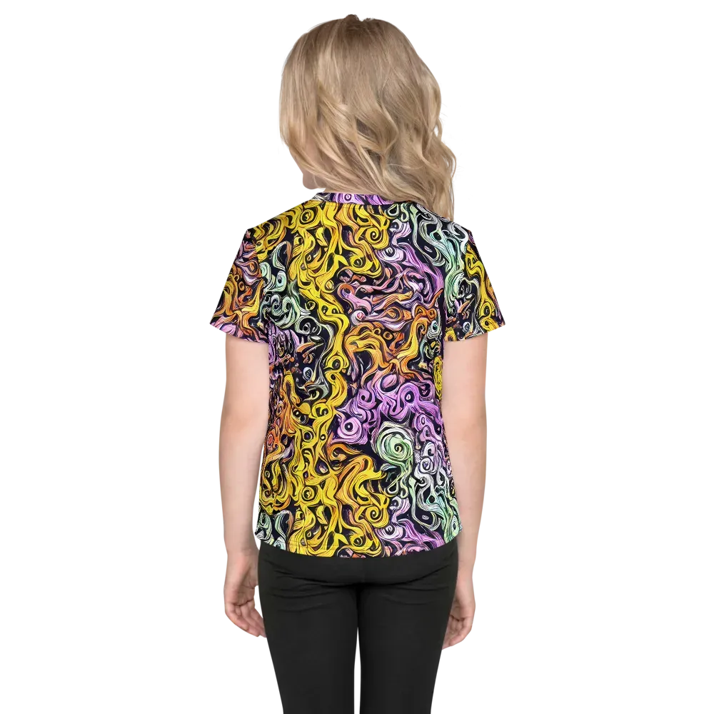 Whirling Spectrum on Kids Crew Neck T-Shirt — Back