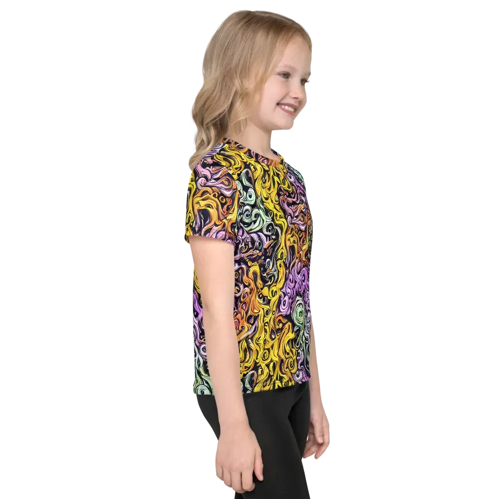 Whirling Spectrum on Kids Crew Neck T-Shirt — Right