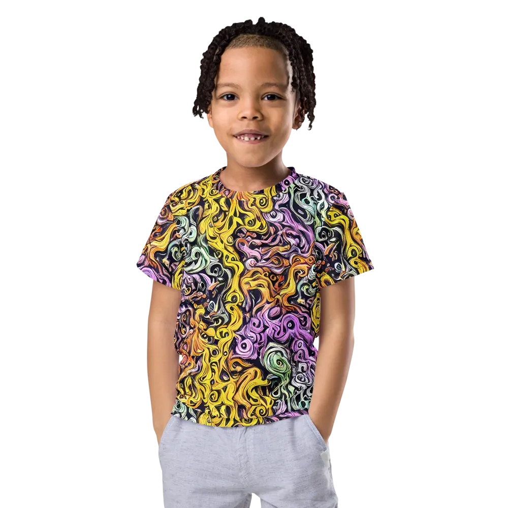 Whirling Spectrum on Kids Crew Neck T-Shirt — Front