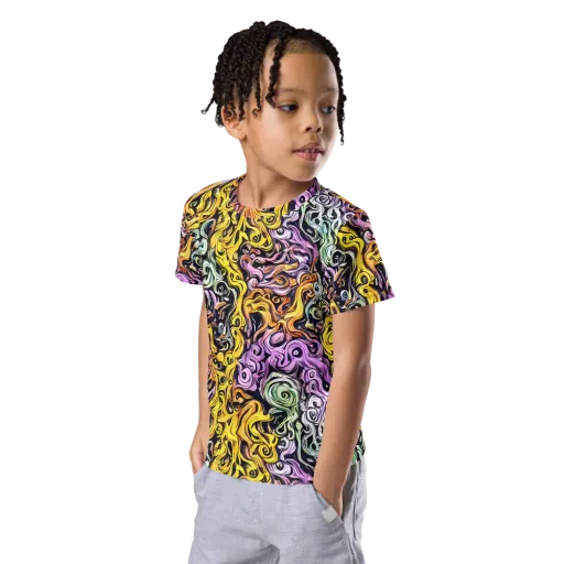 Whirling Spectrum on a Kids Crew Neck T-Shirt
