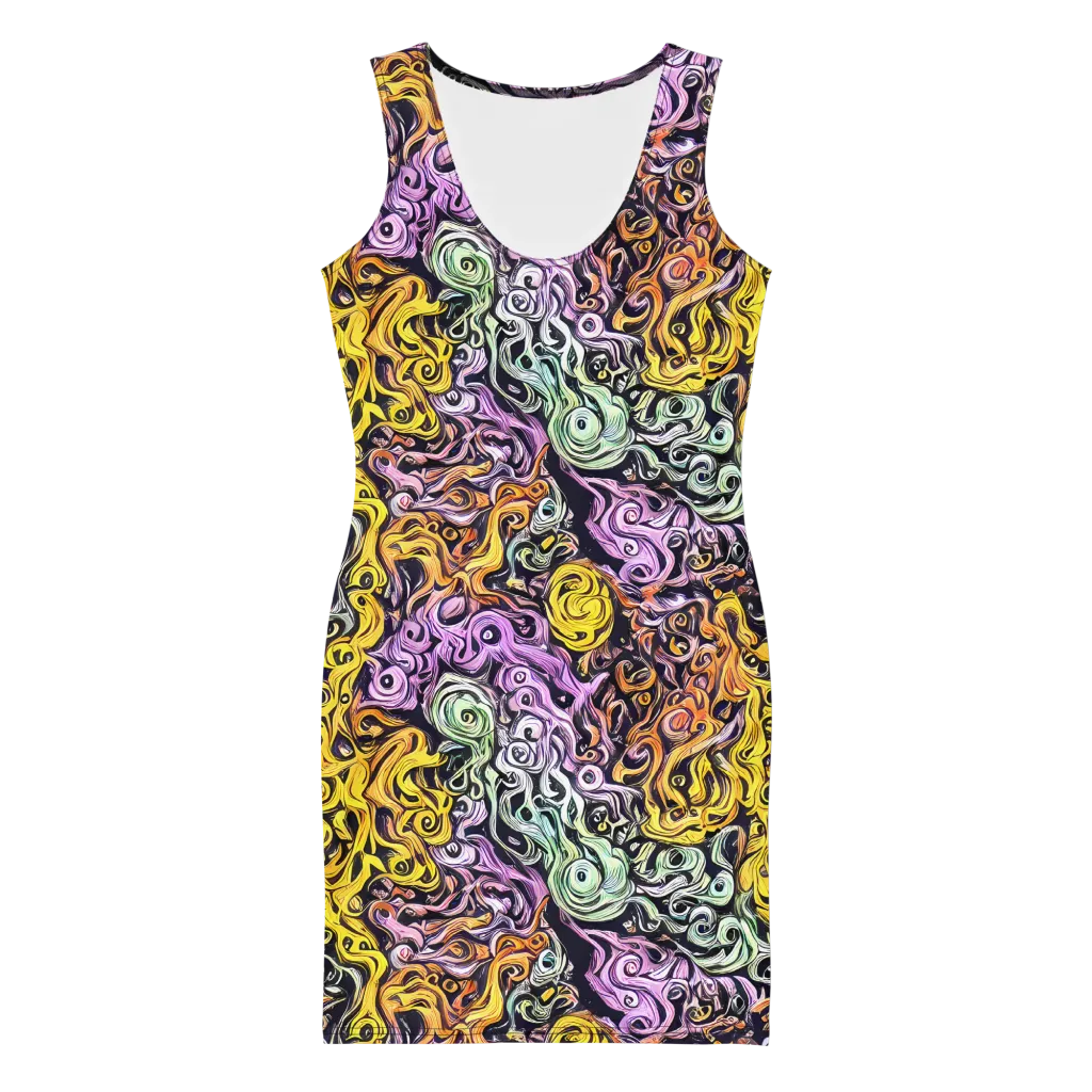 Whirling Spectrum on Bodycon Dress — Front