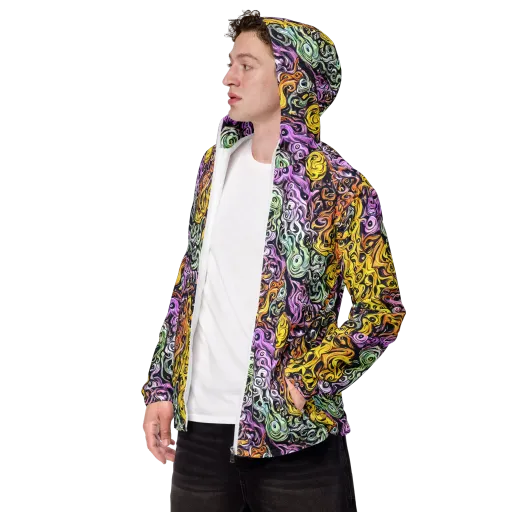 Whirling Spectrum on a Men's Windbreaker