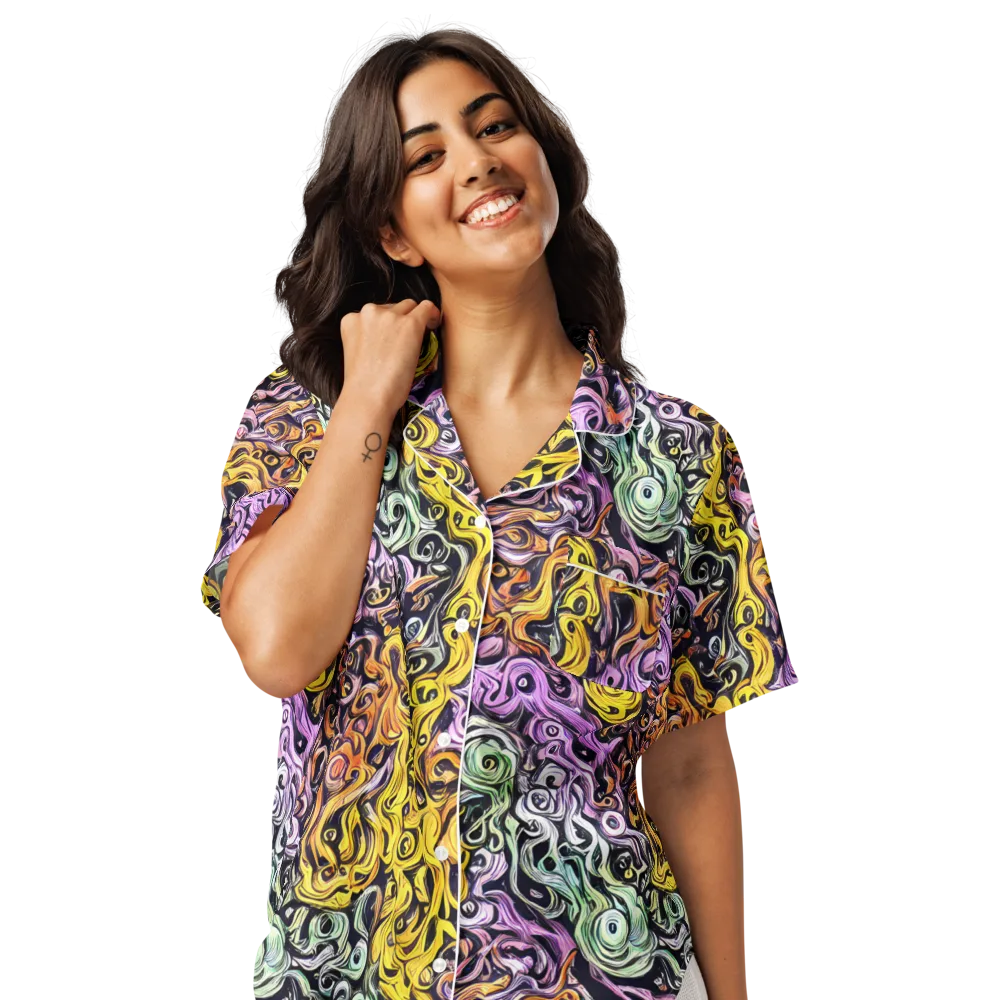 Whirling Spectrum on Women's Short Sleeve Pajama Top — Front