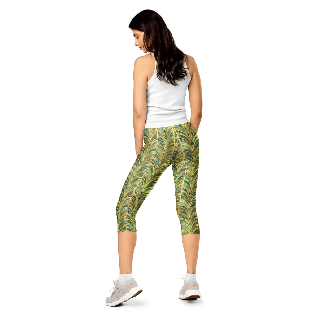 Gilded Plume on Capri Leggings — Back