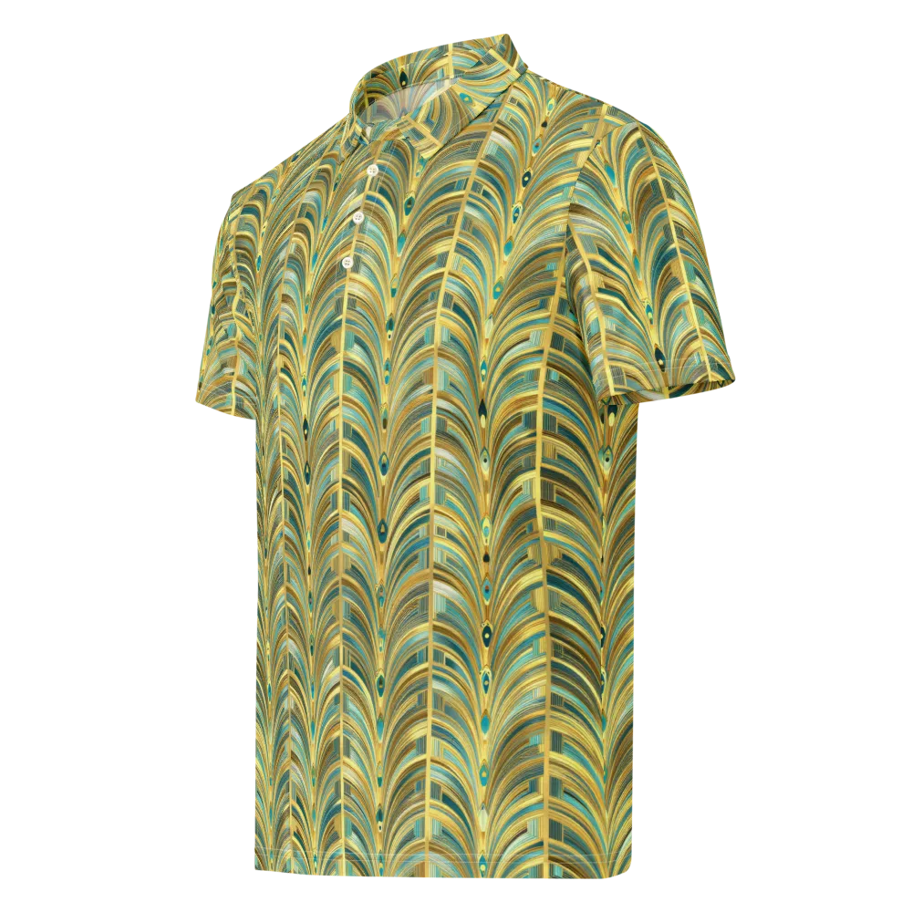 Gilded Plume on Men's Slim Fit Polo Shirt — Left Front