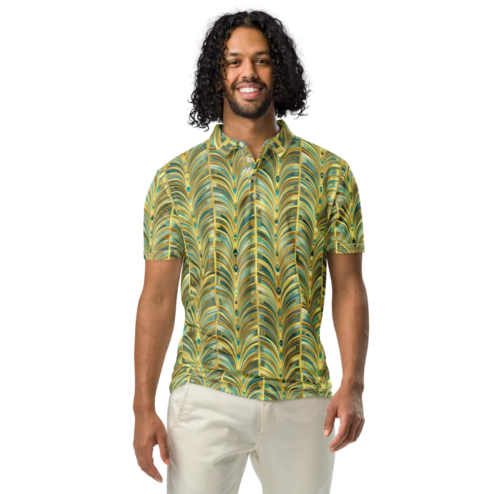 Gilded Plume on Men's Slim Fit Polo Shirt — Front