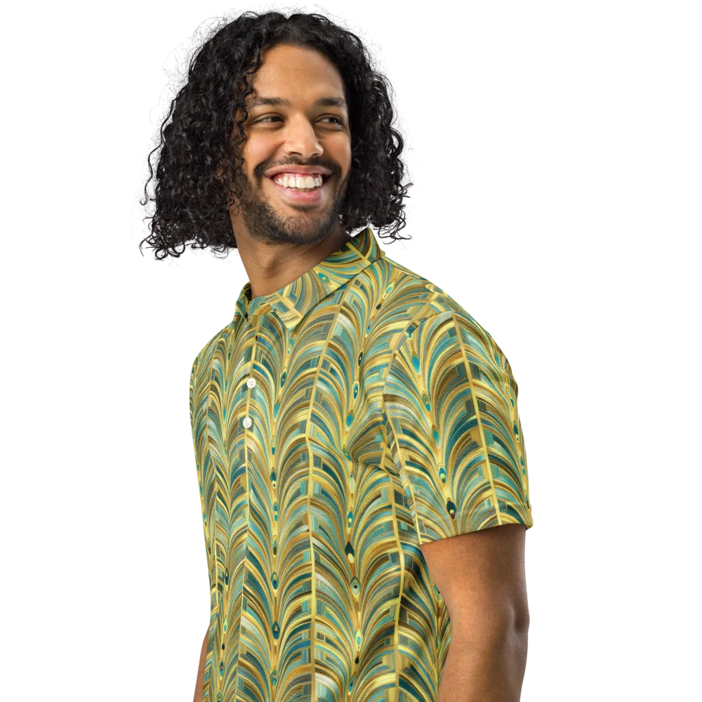 Gilded Plume on Men's Slim Fit Polo Shirt — Left Front