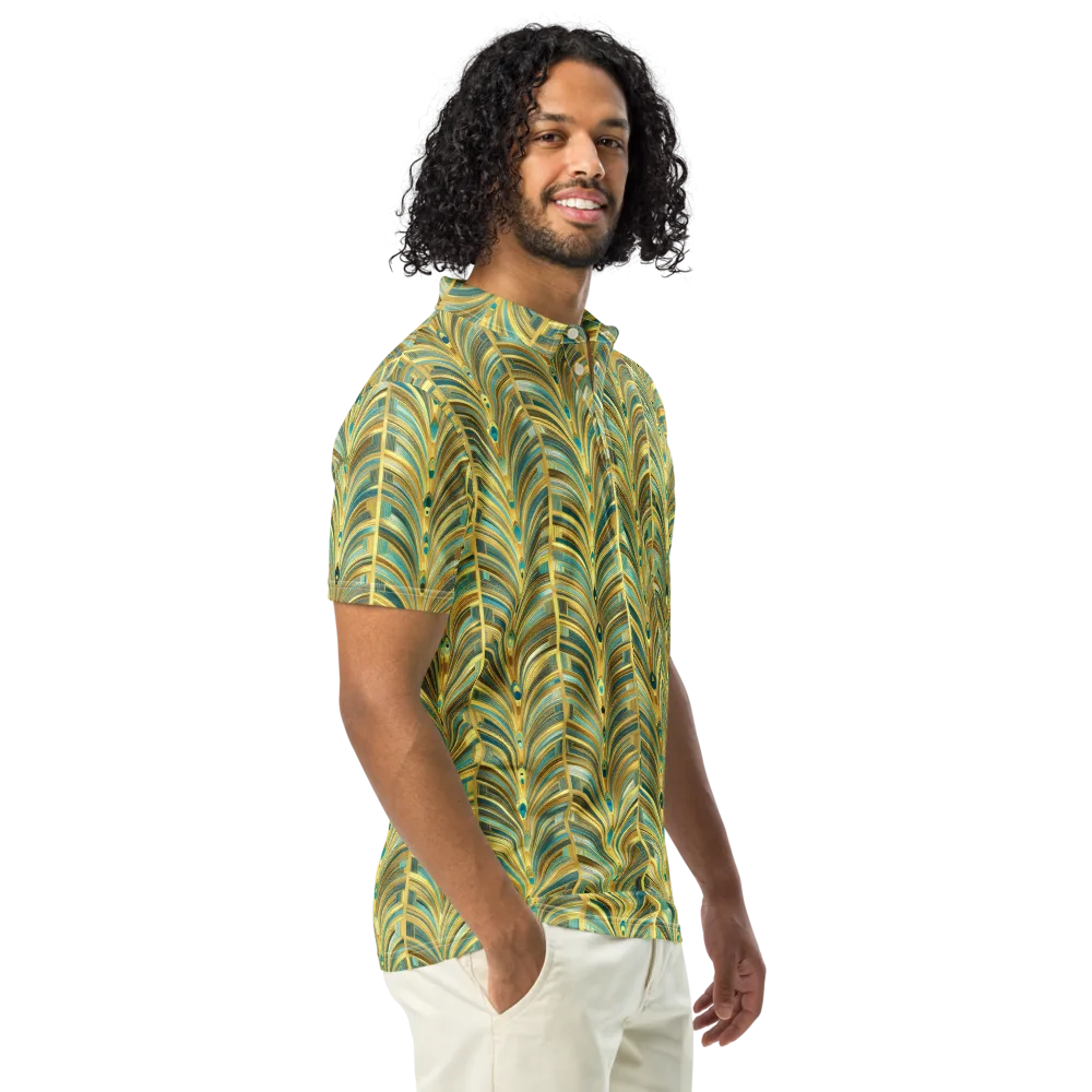 Gilded Plume on Men's Slim Fit Polo Shirt — Right Front