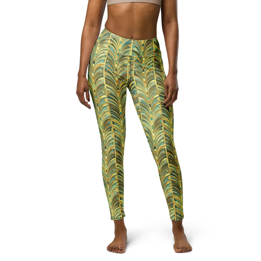 Gilded Plume on Yoga Leggings — Front