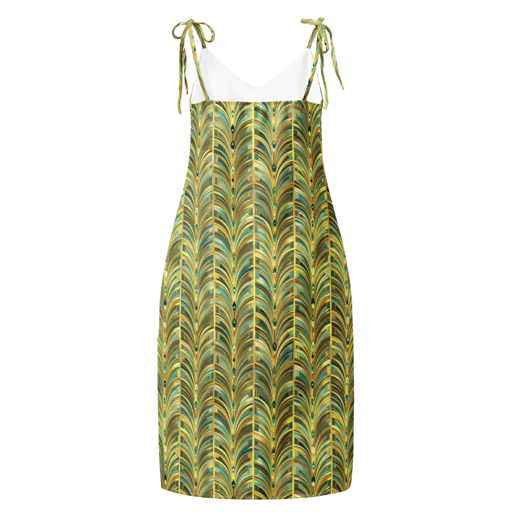 Gilded Plume on Slip Dress — Back