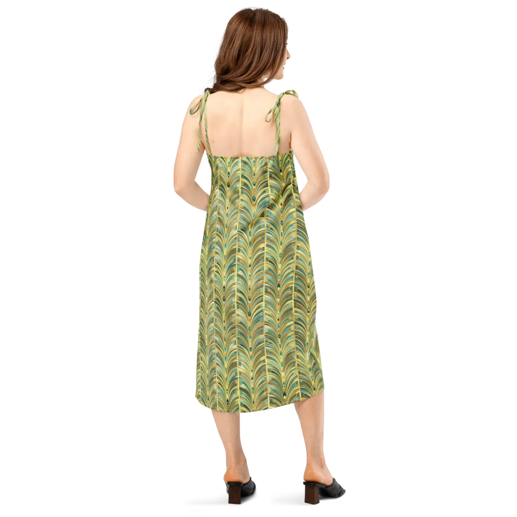 Gilded Plume on Slip Dress — Back