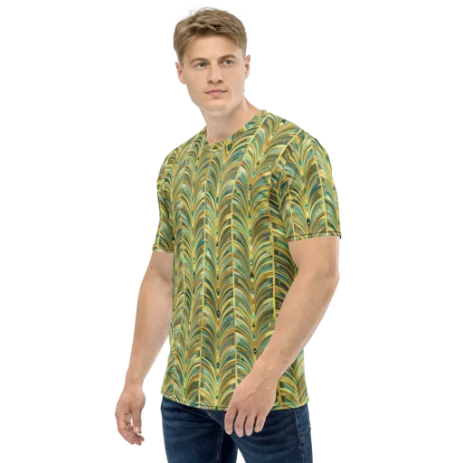 Gilded Plume on a Men's Crew Neck T-Shirt