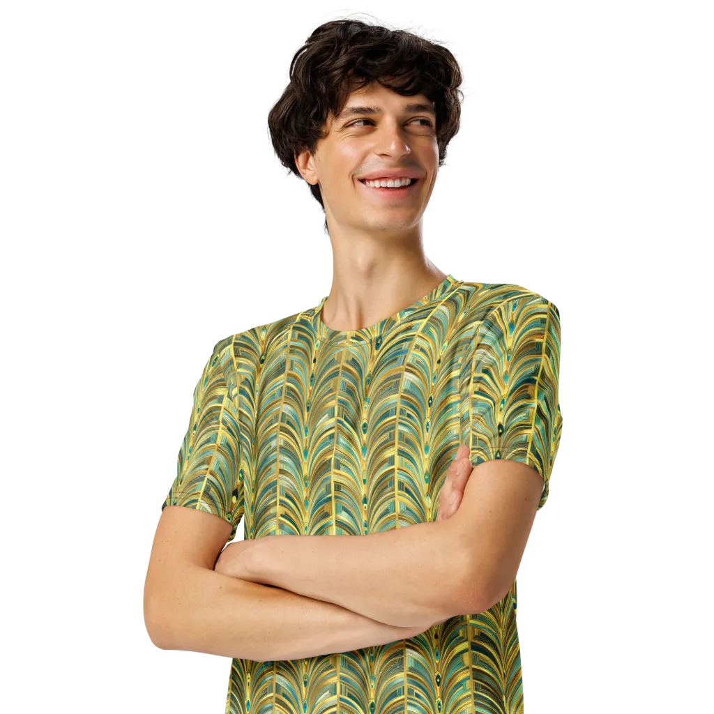Gilded Plume on Men's Crew Neck T-Shirt — Left Front