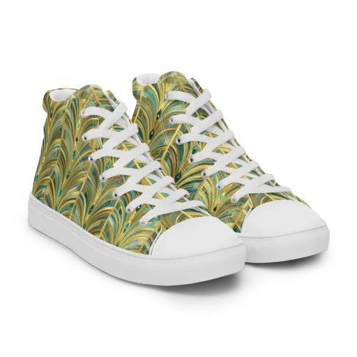 Gilded Plume on a Men's High Top Canvas Shoes