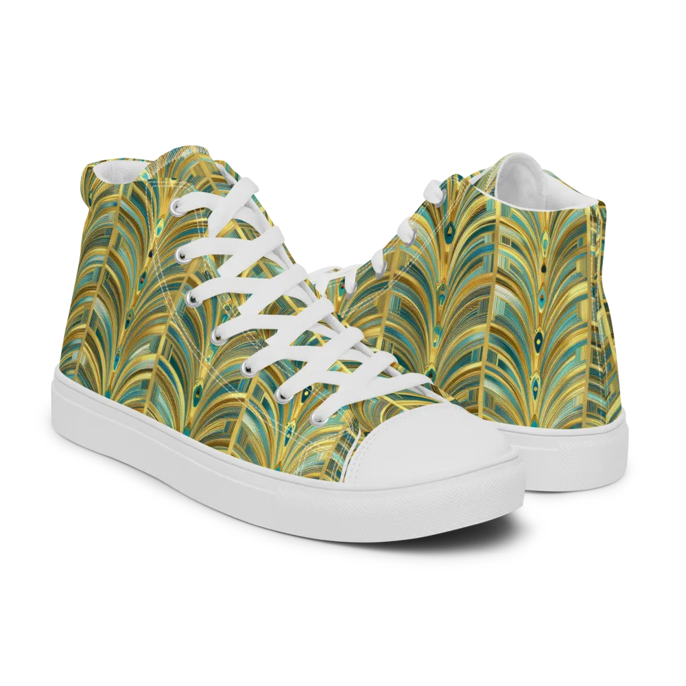 Gilded Plume on Men's High Top Canvas Shoes — Right