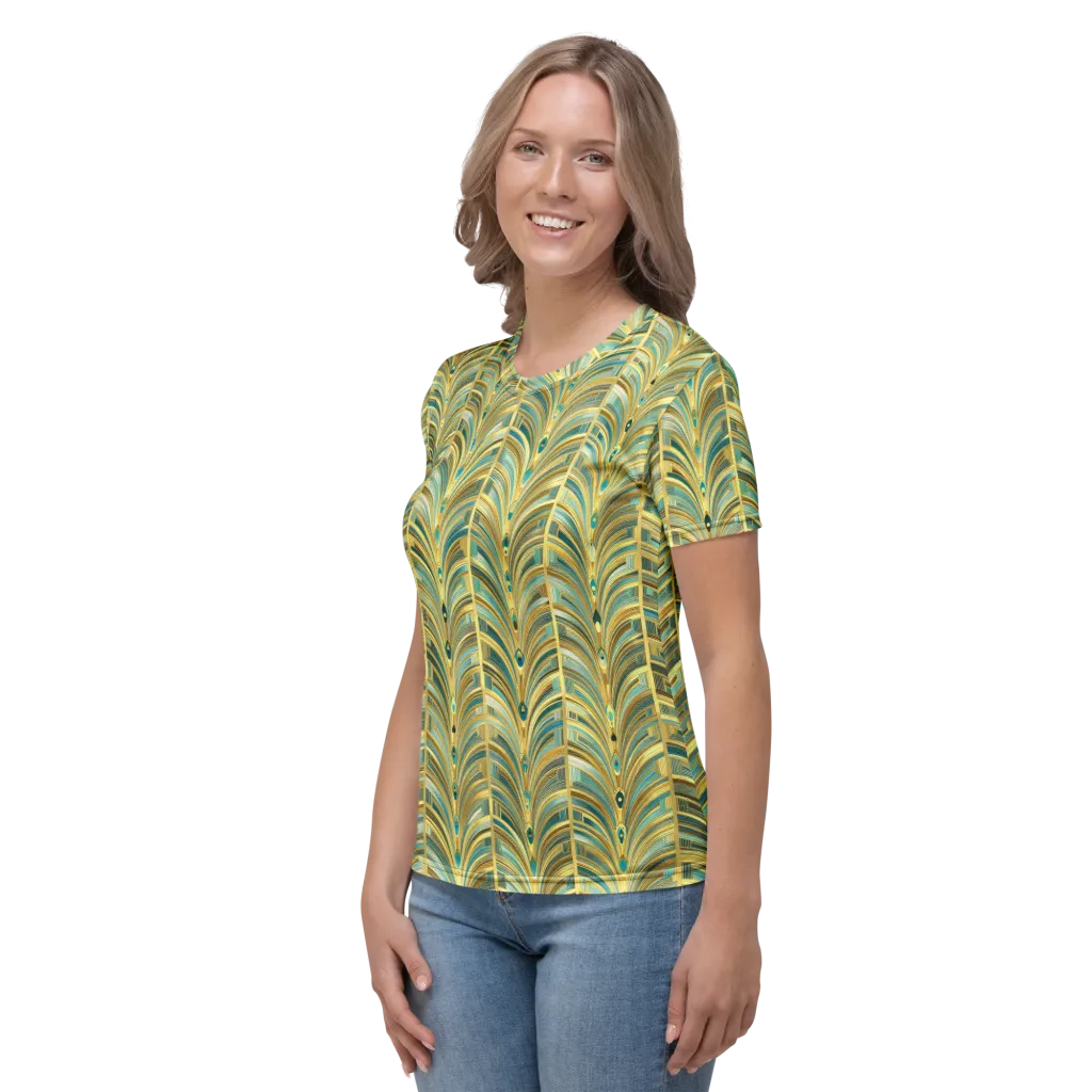 Gilded Plume on Women's Crew Neck T-Shirt — Left