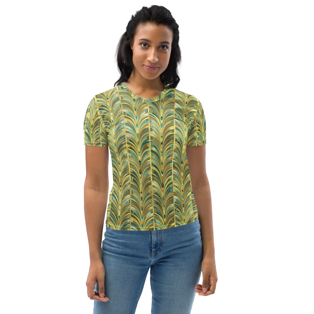 Gilded Plume on Women's Crew Neck T-Shirt — Front