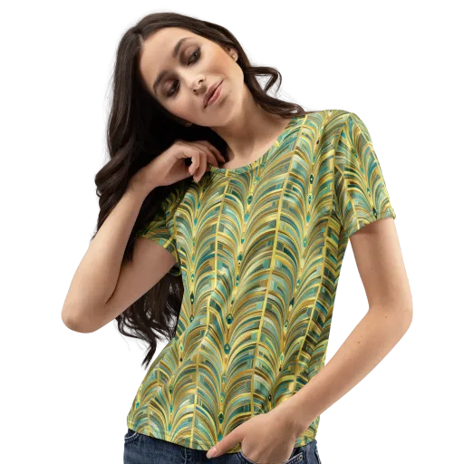 Gilded Plume on a Women's Crew Neck T-Shirt
