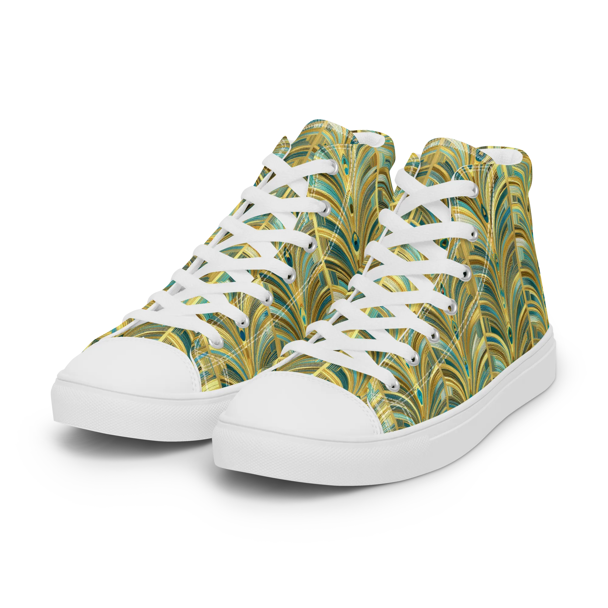 Gilded Plume on Women's High Top Canvas Shoes — Left Front