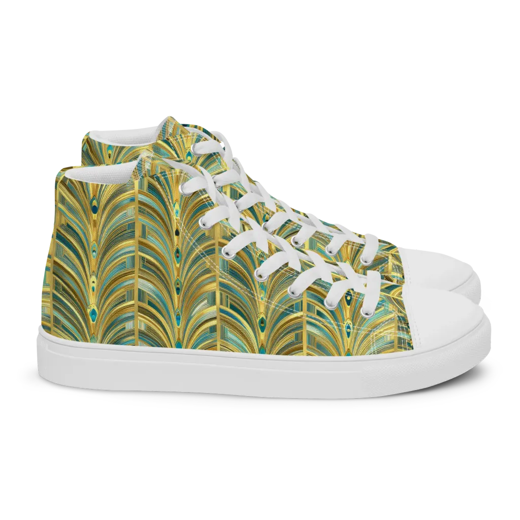 Gilded Plume on Women's High Top Canvas Shoes — Right
