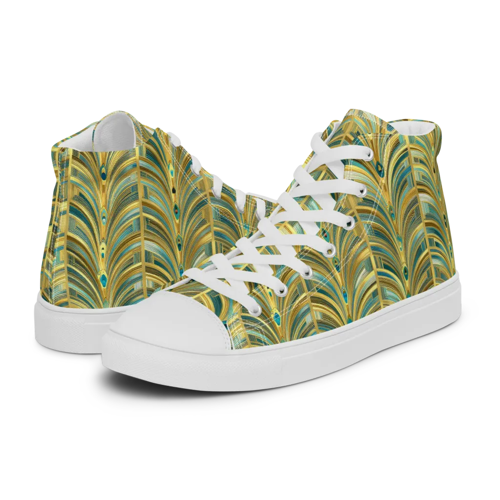 Gilded Plume on Women's High Top Canvas Shoes — Left