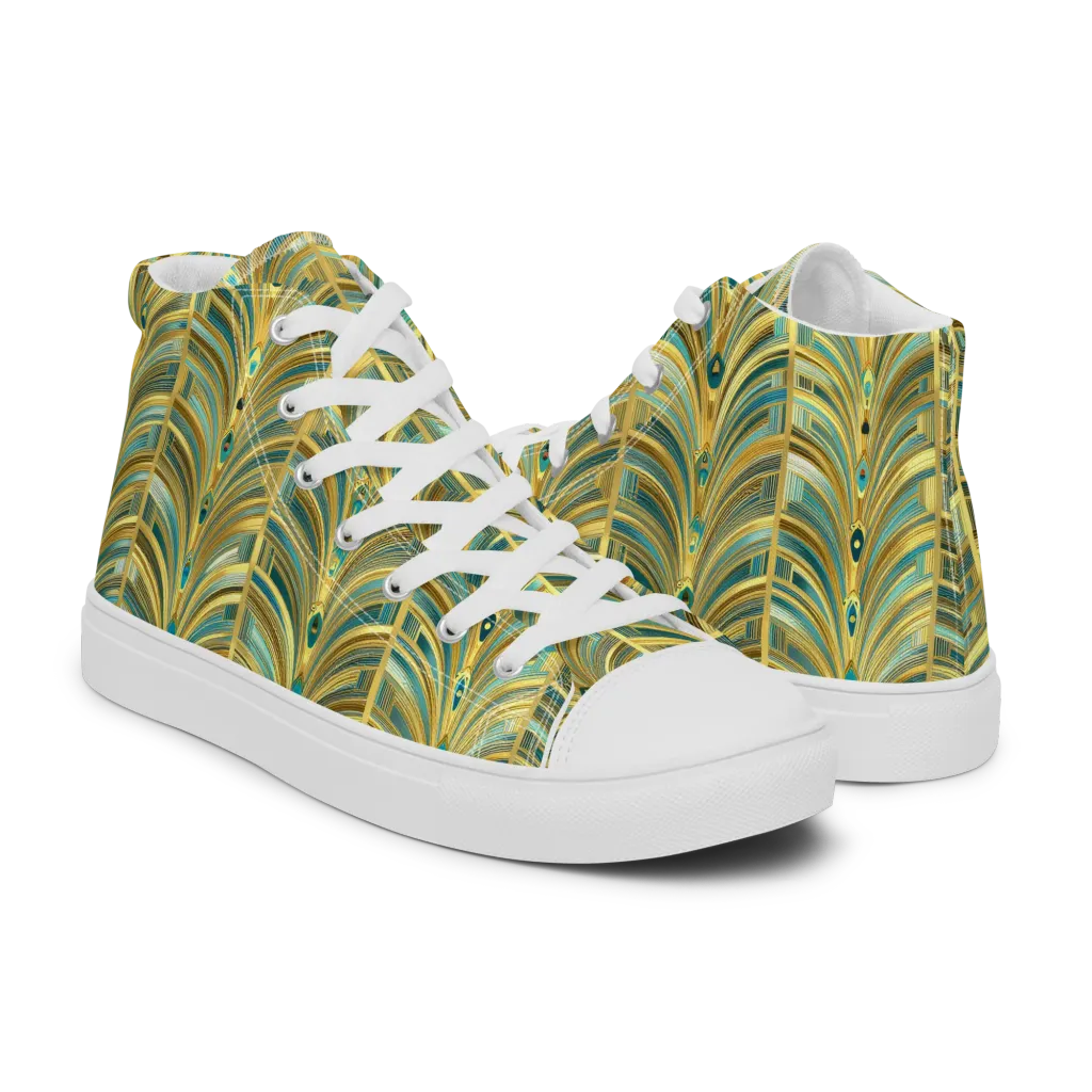 Gilded Plume on Women's High Top Canvas Shoes — Right