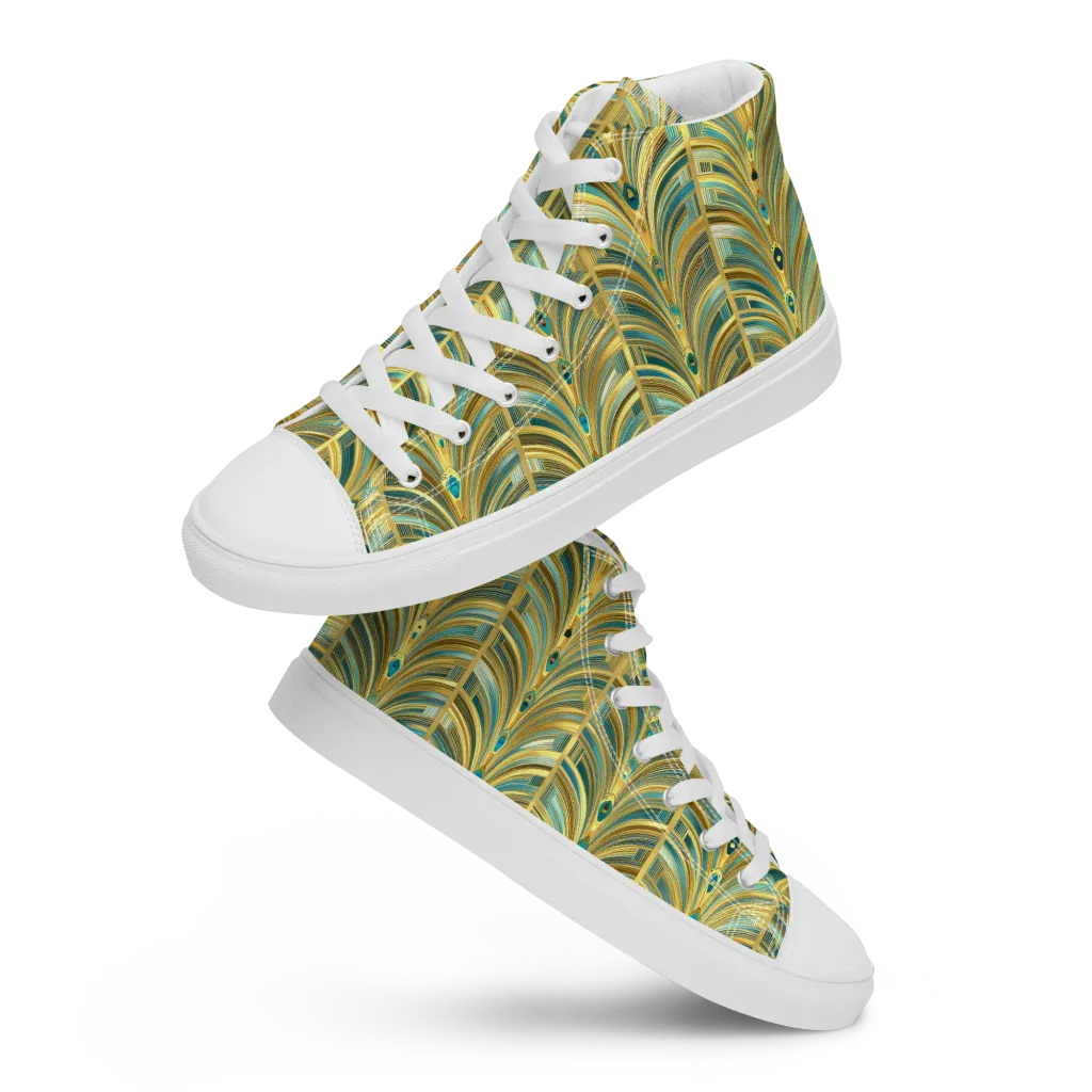 Gilded Plume on Women's High Top Canvas Shoes — Front