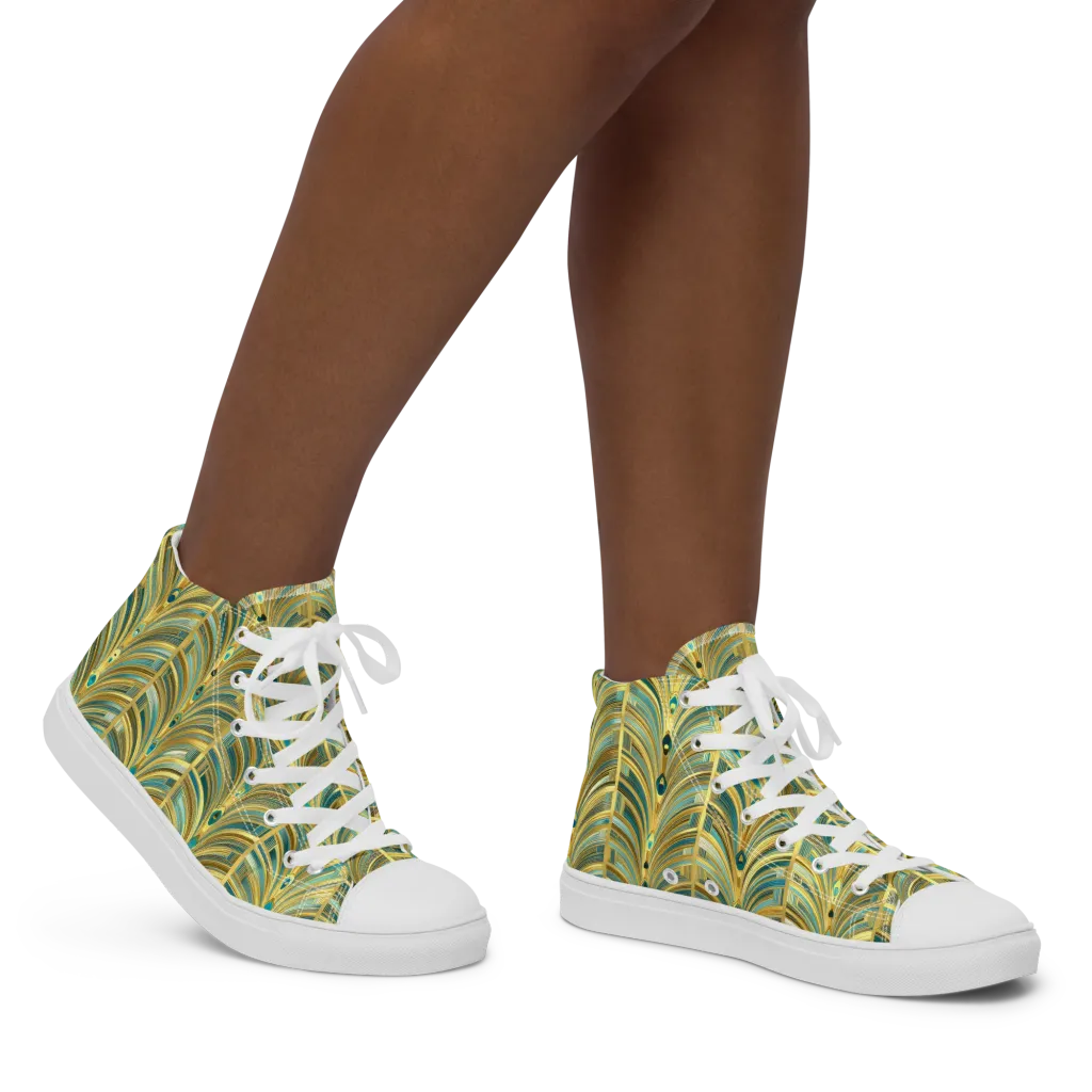 Gilded Plume on Women's High Top Canvas Shoes — Right
