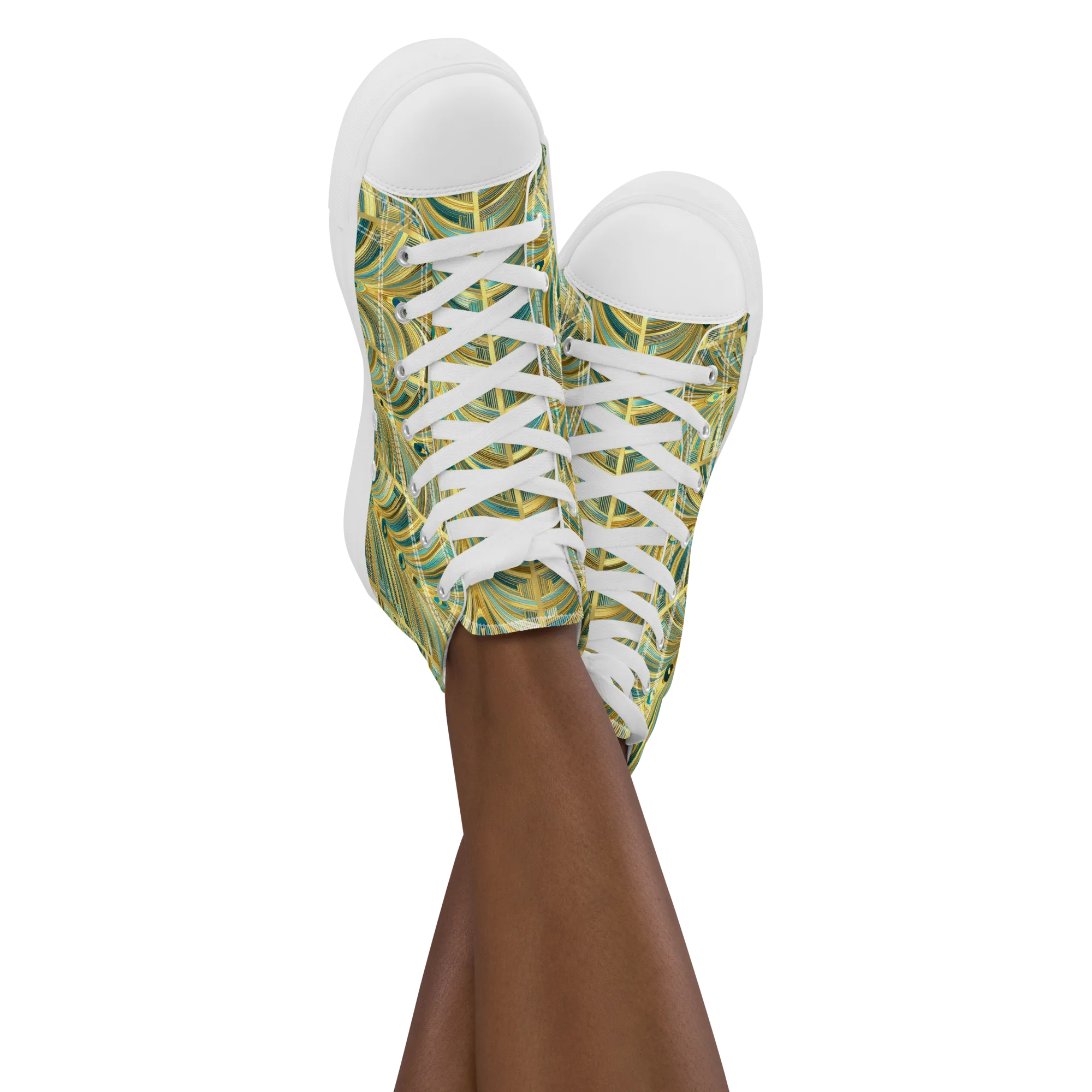 Gilded Plume on Women's High Top Canvas Shoes — Front