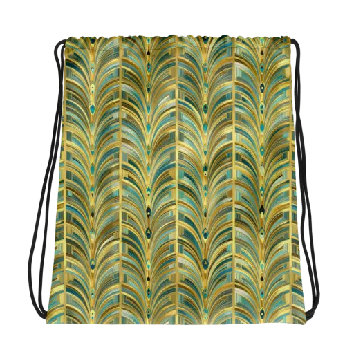 Gilded Plume on a Drawstring Bag