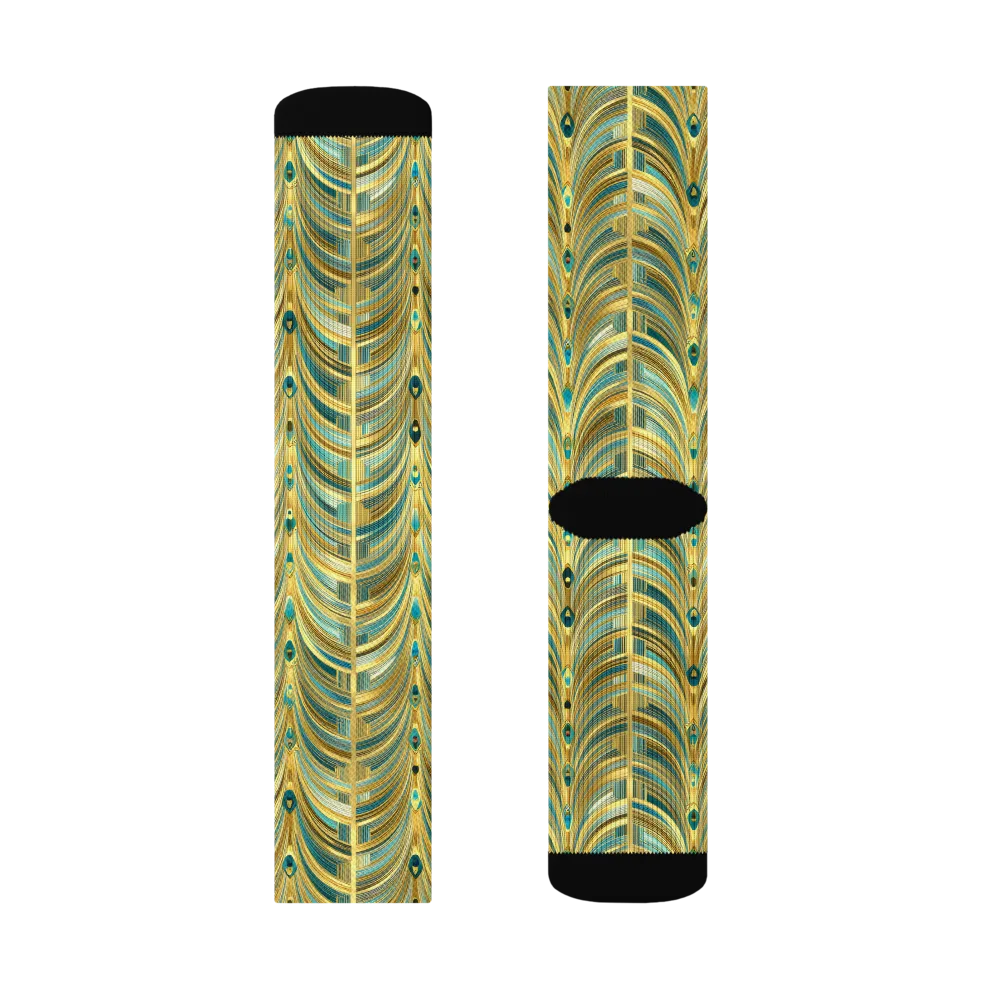Gilded Plume on Socks — Left Sock