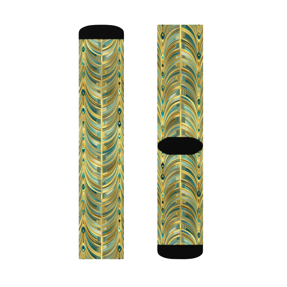 Gilded Plume on Socks — Right Sock