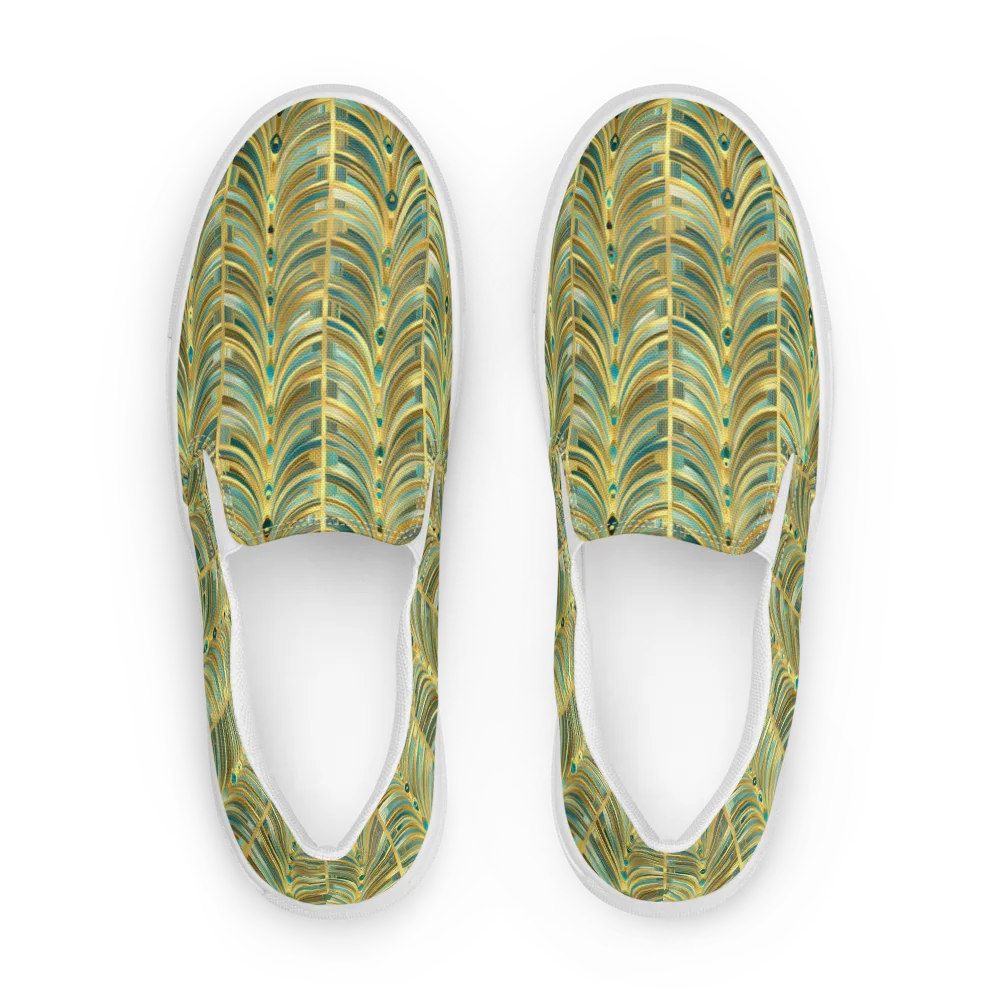 Gilded Plume on Women's Slip-On Canvas Shoes — Front