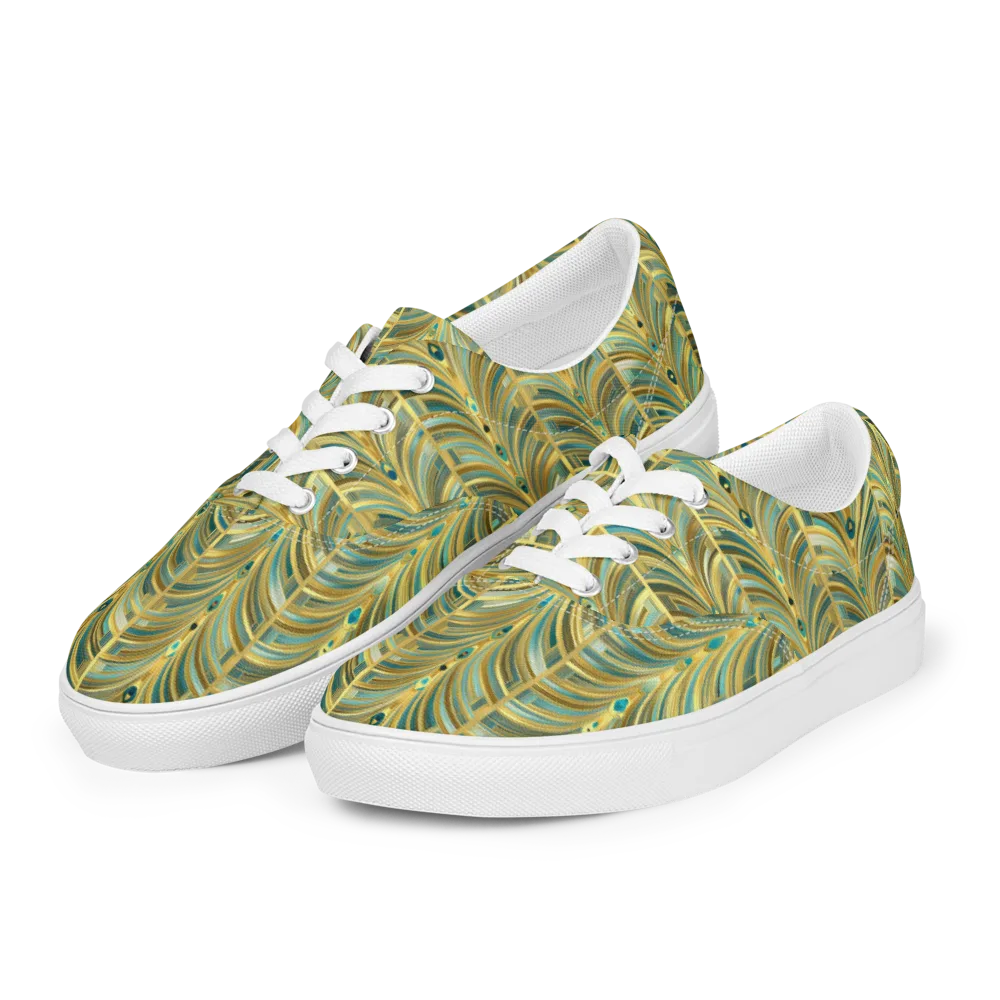 Gilded Plume on Men's Lace-Up Canvas Shoes — Left Front