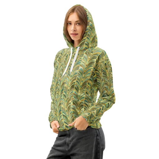 Gilded Plume on a Cotton Hoodie