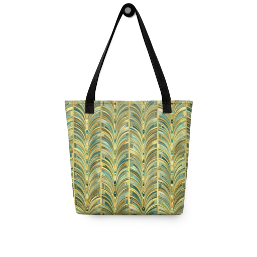 Gilded Plume on a Tote Bag