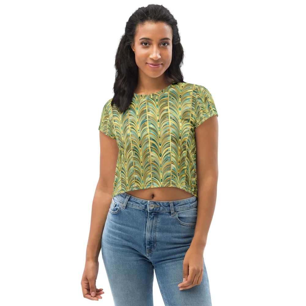 Gilded Plume on Crop Tee — Front