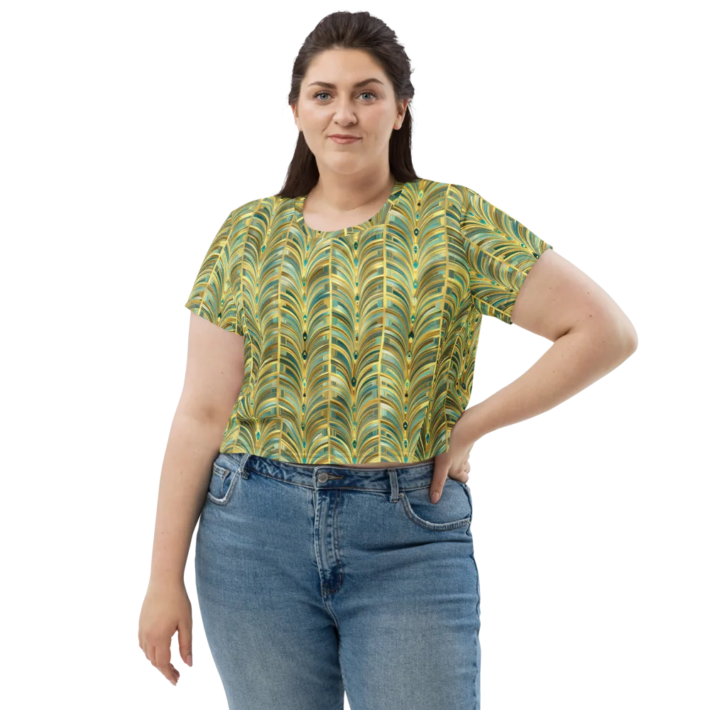 Gilded Plume on Crop Tee — Front