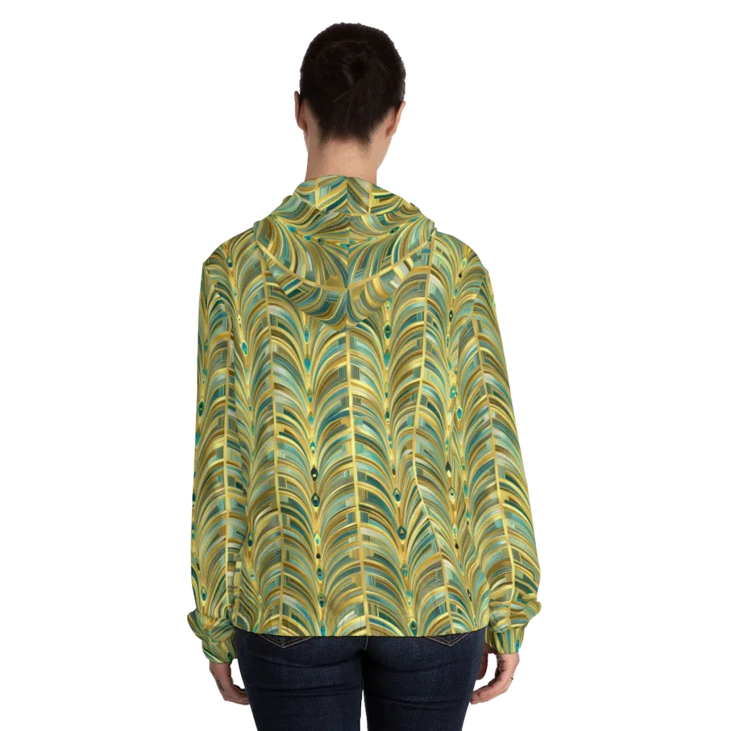 Gilded Plume on Women's Full-Zip Hoodie — Back On Person
