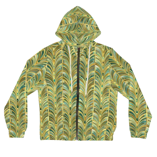Gilded Plume on a Women's Full-Zip Hoodie