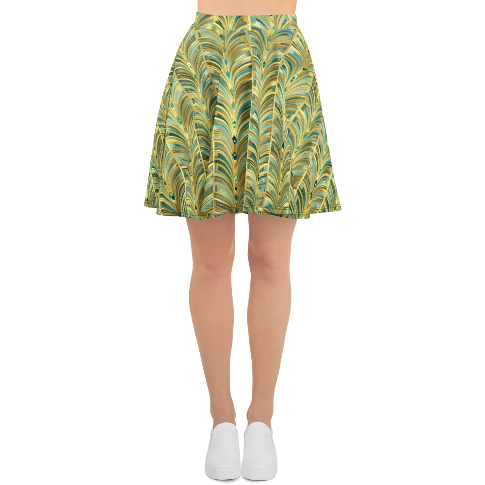 Gilded Plume on Skater Skirt — Front