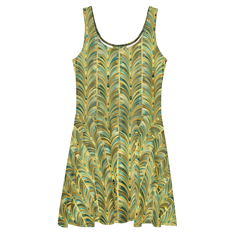Gilded Plume on Skater Dress — Front