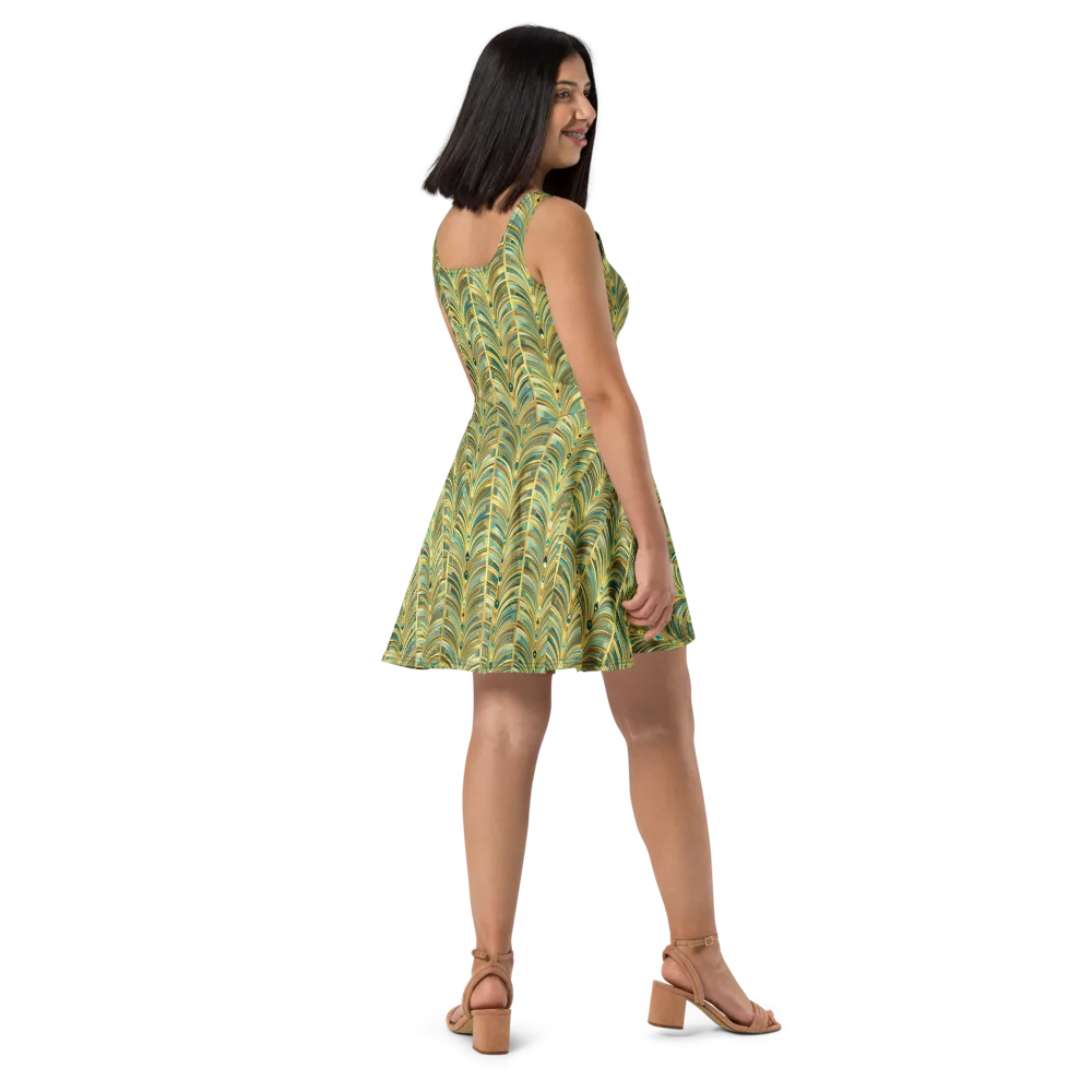 Gilded Plume on Skater Dress — Right