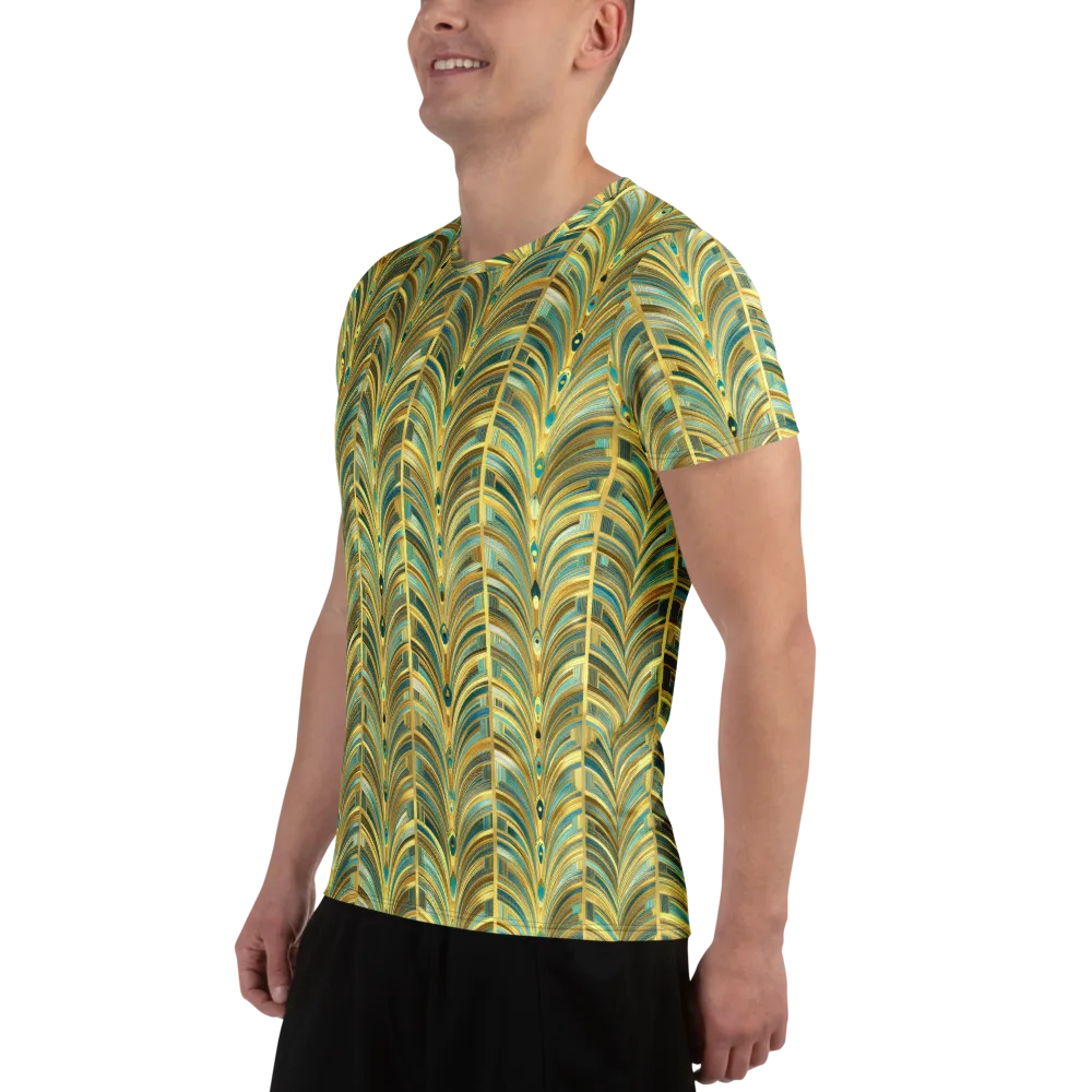Gilded Plume on Men's Athletic T-Shirt — Left
