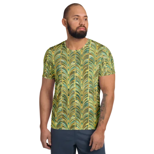 Gilded Plume on a Men's Athletic T-Shirt