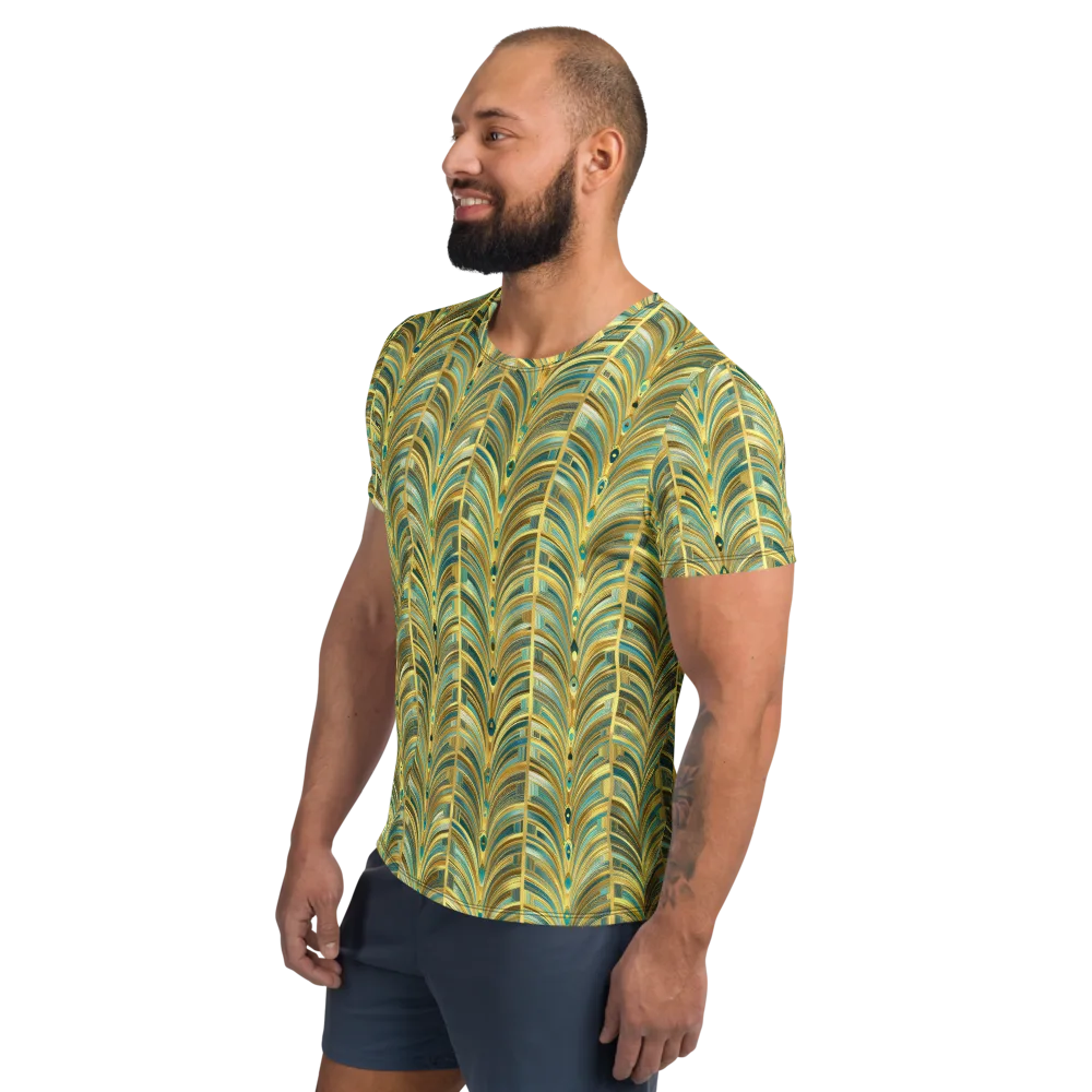 Gilded Plume on Men's Athletic T-Shirt — Left